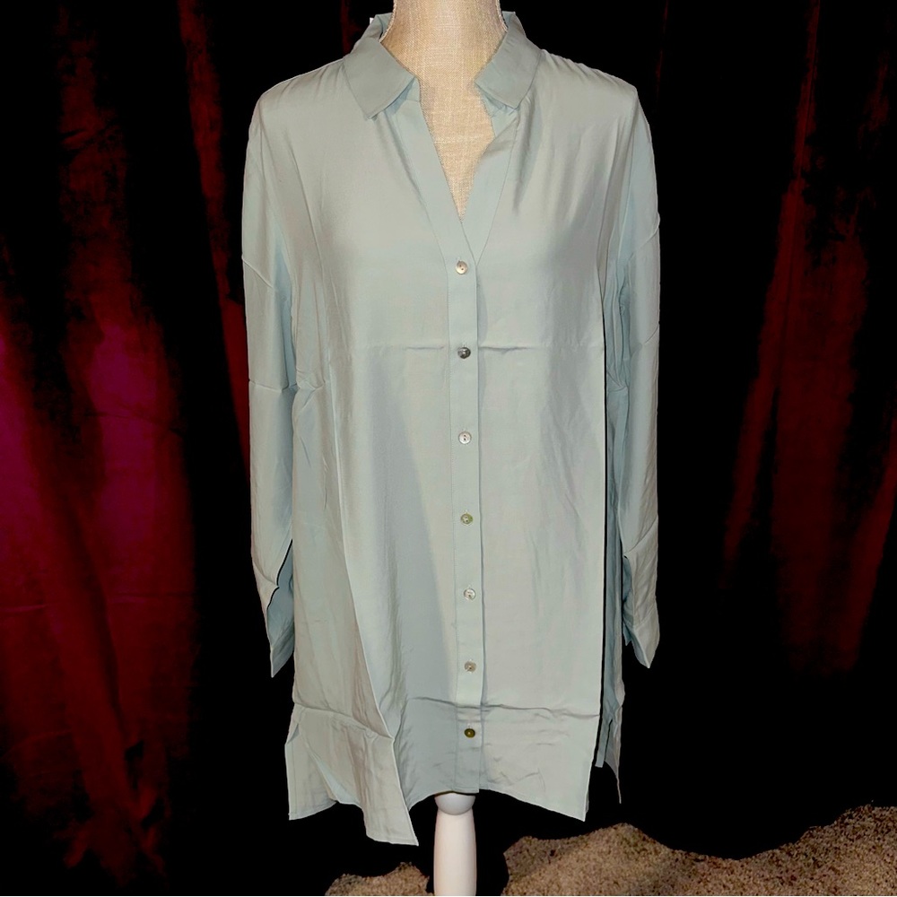 'White Jade' Button Down, Size 1X
